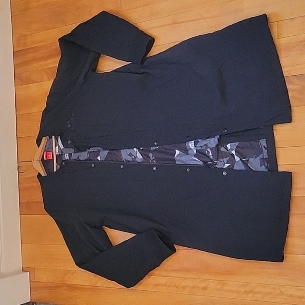 Nike black zip up trench style jacket XL